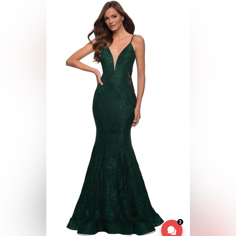 La Femme - 28355 Plunging V-Neck Trumpet Gown